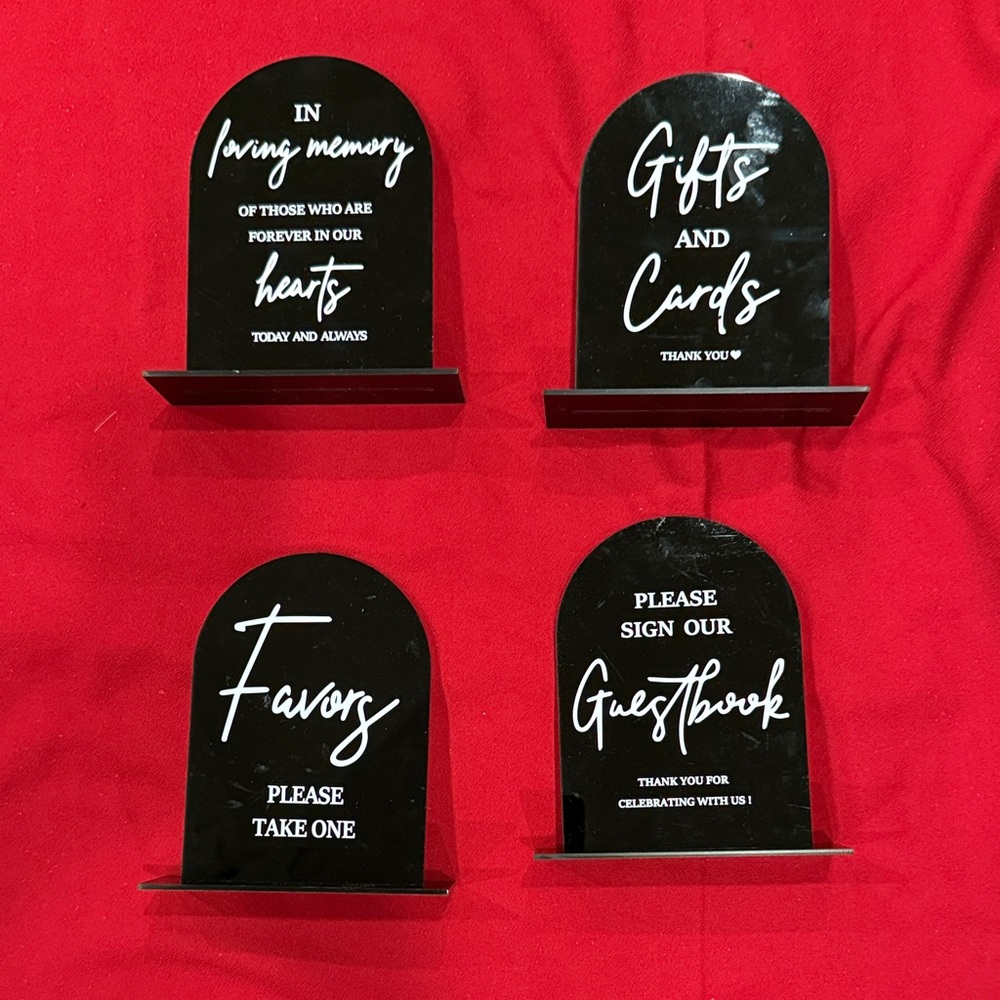 Black Acrylic Wedding Sign Set